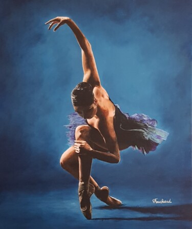 Painting titled "Ballerine en Révére…" by Patrice Fouchard, Original Artwork, Acrylic Mounted on Wood Stretcher frame