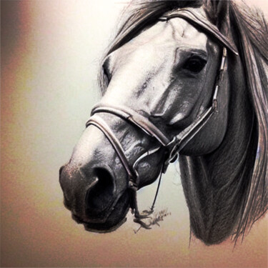 Digital Arts titled "Cheval art" by Patrice Josselin, Original Artwork, AI generated image