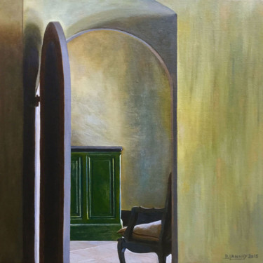 Painting titled "Intérieur N°34" by Patrice Lannoy, Original Artwork, Acrylic Mounted on Wood Stretcher frame