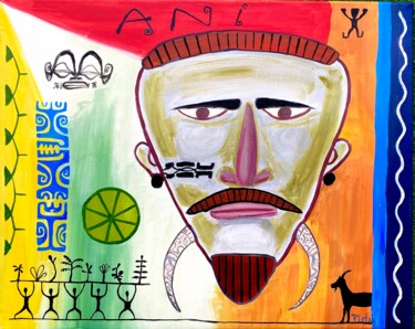 Peinture intitulée "Tiki Ani" par Patrice Le Houedec, Œuvre d'art originale, Acrylique