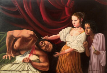 Pittura intitolato "Judith et Holopherne" da Patrice Le Houedec, Opera d'arte originale, Olio