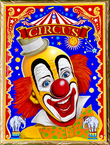 Malerei mit dem Titel "Circus (Electropict…" von Patrice Le Houedec, Original-Kunstwerk, Öl