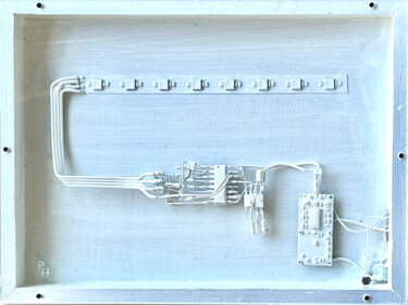 Schilderij getiteld "Blanc (Electropictu…" door Patrice Le Houedec, Origineel Kunstwerk, Olie