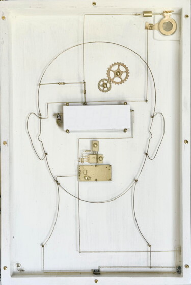 Sculpture titled "Chonos (Electropict…" by Patrice Le Houedec, Original Artwork, Wire Mounted on Wood Stretcher frame