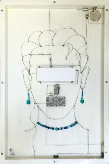 Sculpture titled "Tempora (Electropic…" by Patrice Le Houedec, Original Artwork, Wire Mounted on Wood Stretcher frame
