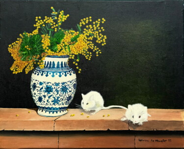 Painting titled "mimosa" by Patrice Le Houedec, Original Artwork, Oil
