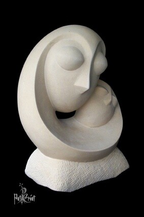 Скульптура под названием "Maternage" - Patrice Lecomte, Подлинное произведение искусства, Камень
