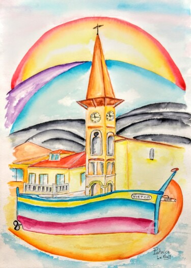Painting titled "** Victor le Pointu…" by Patrice Le Gall, Original Artwork, Watercolor