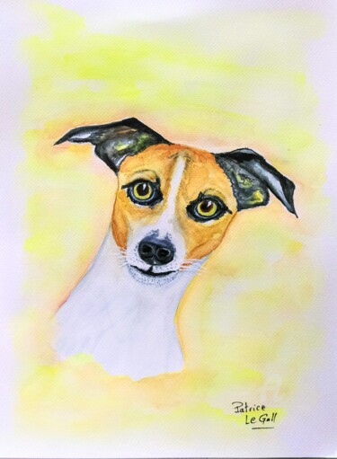 Painting titled "** Le Jack Russel**" by Patrice Le Gall, Original Artwork, Watercolor