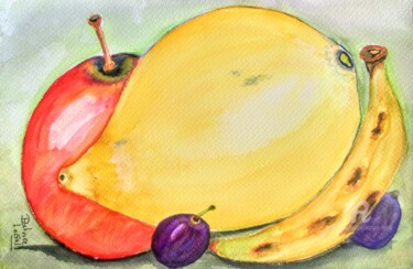 Peinture intitulée "** Fruits des Saiso…" par Patrice Le Gall, Œuvre d'art originale, Aquarelle