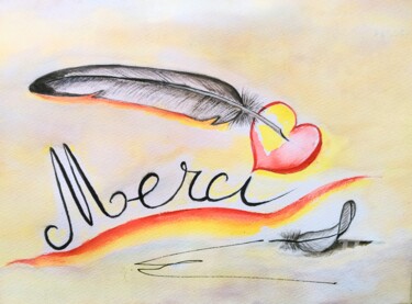 Картина под названием "Merci." - Patrice Le Gall, Подлинное произведение искусства, Акварель
