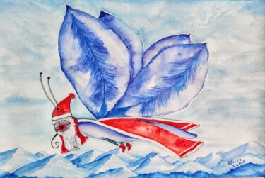 Peinture intitulée "Le Papillon Père No…" par Patrice Le Gall, Œuvre d'art originale, Aquarelle