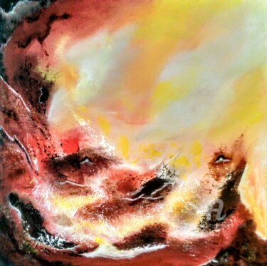 Painting titled "TERRE de FEU" by Patrice Le Gall, Original Artwork, Acrylic