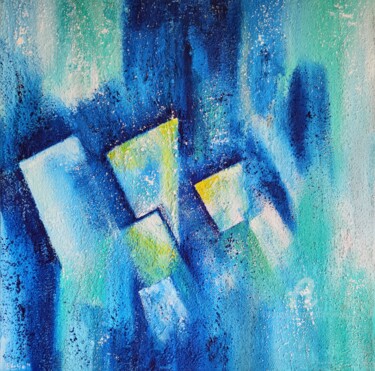 Painting titled "Couleur Lapis Lazuli" by Patrice Le Gall, Original Artwork, Acrylic