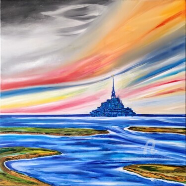 Peinture intitulée "Baie du Mont Saint-…" par Patrice Le Gall, Œuvre d'art originale, Huile