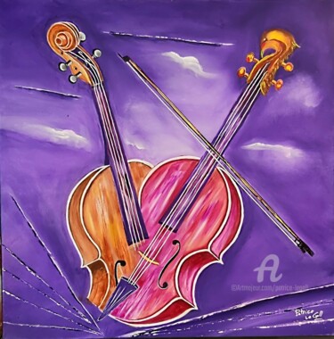 Peinture intitulée "Violoncelles dans l…" par Patrice Le Gall, Œuvre d'art originale, Acrylique