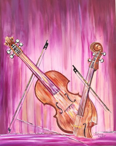 Painting titled "Les VIOLONS" by Patrice Le Gall, Original Artwork, Acrylic