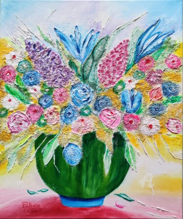 Painting titled "Bouquet Printanier" by Patrice Le Gall, Original Artwork, Acrylic