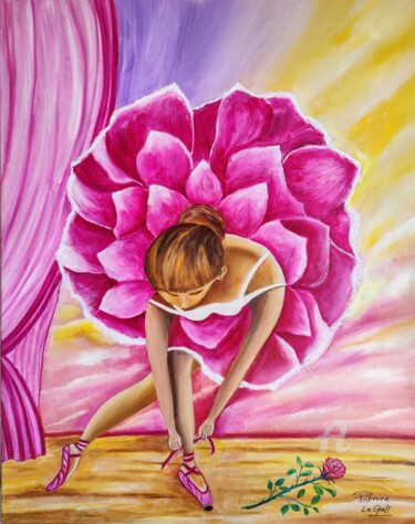 Pintura titulada "La Ballerine de Rose" por Patrice Le Gall, Obra de arte original, Oleo