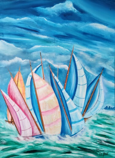 Painting titled "Les Grandes Voiles…" by Patrice Le Gall, Original Artwork, Acrylic