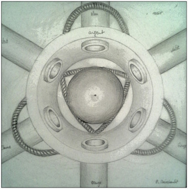 Dessin intitulée "Chromatic Mecano (l…" par Patrice Preveirault, Œuvre d'art originale, Crayon