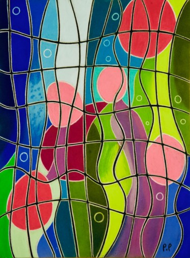 Peinture intitulée "Submarine" par Patrice Preveirault, Œuvre d'art originale, Pastel