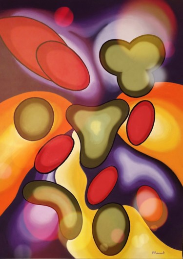 Peinture intitulée "Purple Light" par Patrice Preveirault, Œuvre d'art originale, Pastel
