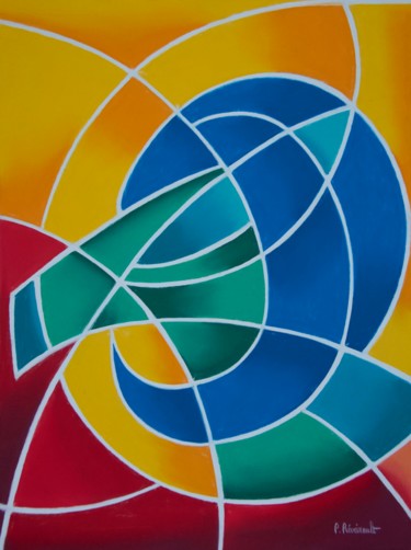 Abstract Bighorn Peinture intitulée "Abstract Bighorn" par Patrice Preveirault, Œuvre d'art originale, Pastel