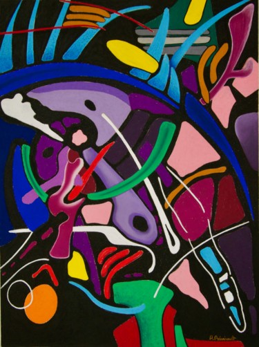 Картина под названием "Destructured Lobster" - Patrice Preveirault, Подлинное произведение искусства, Пастель