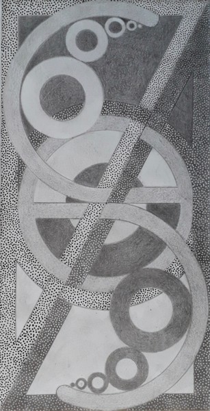 Disegno intitolato "Geometrical Reverse…" da Patrice Preveirault, Opera d'arte originale, Matita