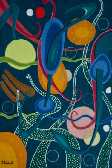 Malerei mit dem Titel "Submarine 2" von Patrice Preveirault, Original-Kunstwerk, Acryl