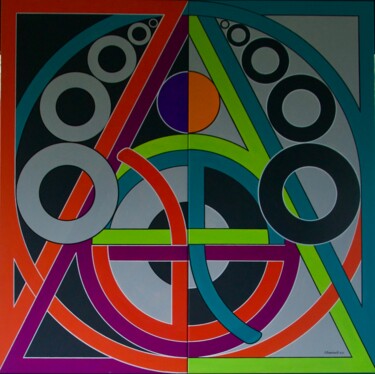 Peinture intitulée "Style Géométrique I…" par Patrice Preveirault, Œuvre d'art originale, Acrylique