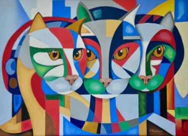 Malerei mit dem Titel "Le carnaval des cha…" von Patrice Preveirault, Original-Kunstwerk, Pastell