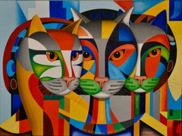Malerei mit dem Titel "Le Carnaval des Cha…" von Patrice Preveirault, Original-Kunstwerk, Öl