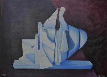 Malerei mit dem Titel "Abstract Sailboat (…" von Patrice Preveirault, Original-Kunstwerk, Öl