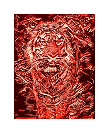 Digitale Kunst mit dem Titel "REGARD DE TIGRE - 3" von Patrice Vial, Original-Kunstwerk, Digitale Malerei