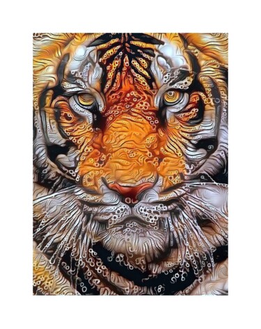 Arts numériques intitulée "TIGRE CONTEMPORAIN" par Patrice Vial, Œuvre d'art originale, Peinture numérique