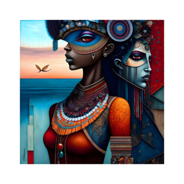 Digital Arts titled "SAGA AFRIKA 4" by Patrice Vial, Original Artwork, Digital Painting