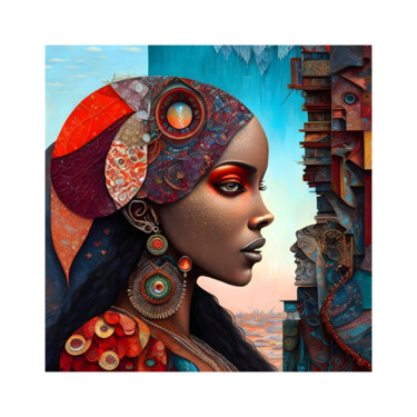 Artes digitais intitulada "SAGA AFRIKA 7" por Patrice Vial, Obras de arte originais, Pintura digital