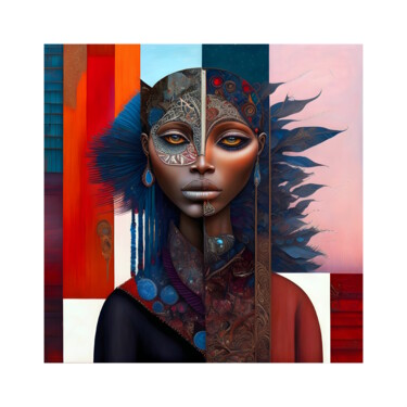 Digitale Kunst mit dem Titel "SAGA AFRIKA 11" von Patrice Vial, Original-Kunstwerk, Digitale Malerei