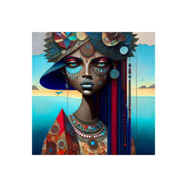 Digitale Kunst mit dem Titel "SAGA AFRIKA 25" von Patrice Vial, Original-Kunstwerk, Digitale Malerei