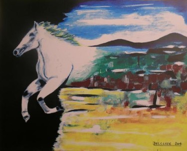 Peinture intitulée "Le cheval" par Camille, Œuvre d'art originale