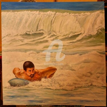 Malerei mit dem Titel "surfeur" von Patrice Behra, Original-Kunstwerk, Acryl
