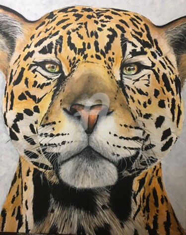 Painting titled "LEOPARD" by Patrice Behra, Original Artwork, Acrylic