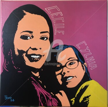 Peinture intitulée "Mère et fille" par Patrice Behra, Œuvre d'art originale, Acrylique