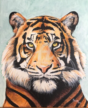 Painting titled "TIGRE" by Patrice Behra, Original Artwork, Acrylic