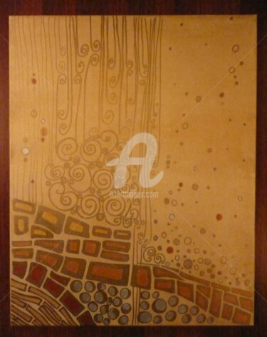 Peinture intitulée "Arabesques d'or et…" par Patrice Behra, Œuvre d'art originale, Acrylique