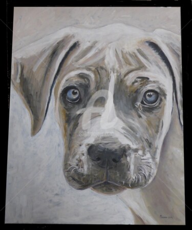 Schilderij getiteld "Chien, JAKE" door Patrice Behra, Origineel Kunstwerk