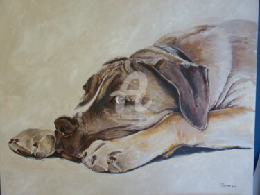 Painting titled "Chien, JAKE" by Patrice Behra, Original Artwork