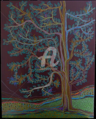 Peinture intitulée "arbre-de-vie.jpg" par Patrice Behra, Œuvre d'art originale
